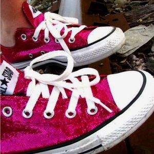 pink sparkly converse